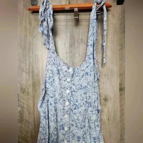 Free People Sugar Sands Wide Leg Jumpsuit BOHO Blue White Size XS Women's - Picture 6 of 15